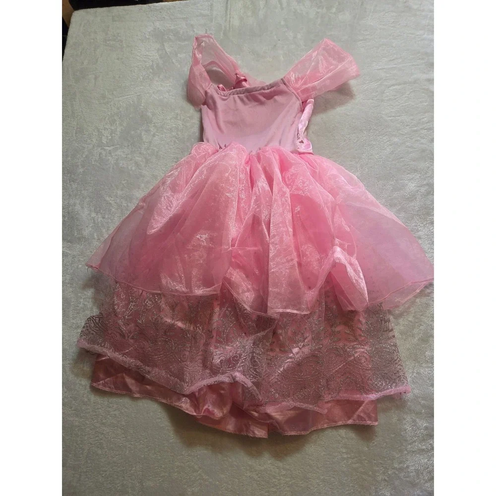 384 Girls Pink Princess Dress Costume 3-5T Sparkle Tulle Fairy Party